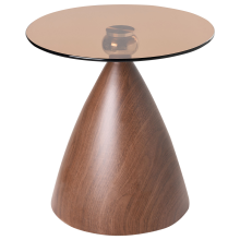 Side Table CORELLA Tempered Glass Brown