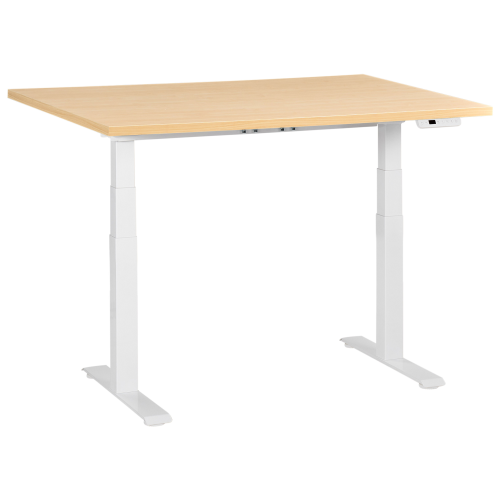 Beliani Electric Adjustable Standing Desk DESTINES 120 cm 72 cm Light Brown/ White