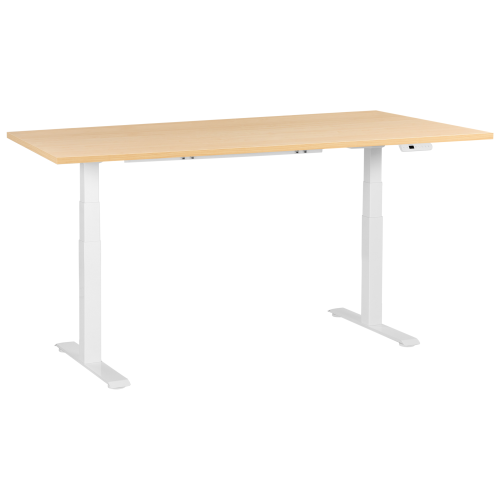 Beliani Electric Adjustable Standing Desk DESTINES 180 cm 72 cm Light Brown/ White