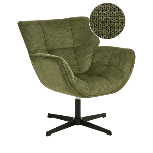 Beliani Swivel Armchair AUMA Fabric Green