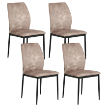 Set of 4 Dining Chairs ROCHEPORT Fabric Taupe