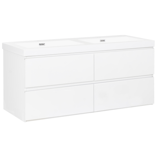 Beliani Wall Mounted Double Basin Vanity Unit CARDIEL White