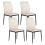 Beliani Set of 4 Dining Chairs ROCHEPORT Fabric Light Beige 1