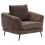 Beliani Armchair KJAER Chenille Dark Brown 1