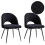 Beliani Set of 2 Dining Chairs ONAGA Boucle Black 1
