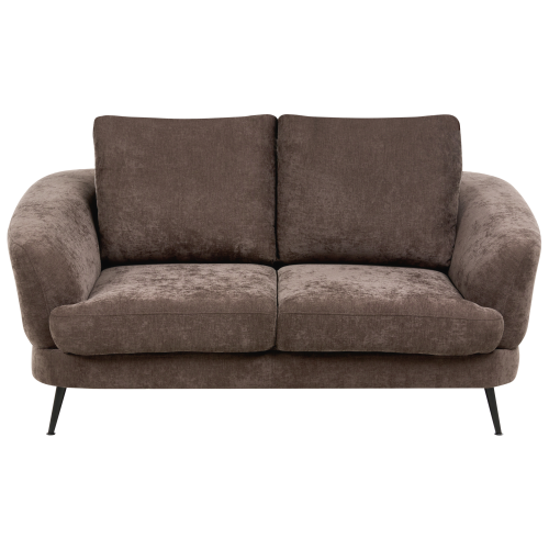 Beliani Sofa 2 Seater KJAER Chenille Dark Brown