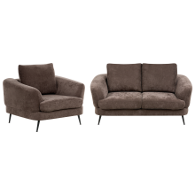 Living Room Set 3 Seater KJAER Chenille Dark Brown