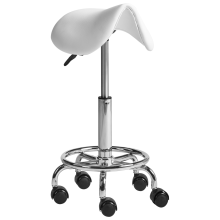 Saddle Stool DUMONT Faux Leather White