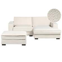 Corner Sofa KOLDING with Ottoman Boucle Light Beige Left Hand