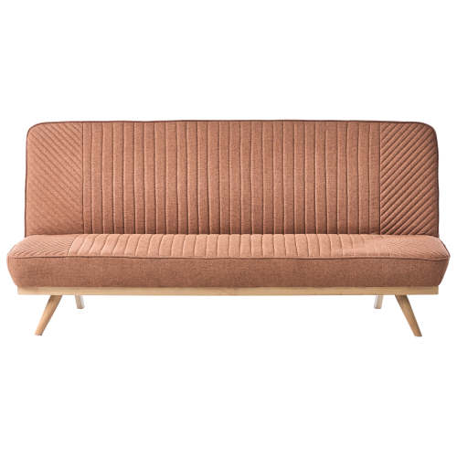 Beliani Sofa Bed 2 Seater KALFAFEL Fabric Golden Brown