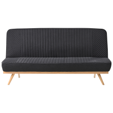 Sofa Bed 2 Seater KALFAFEL Fabric Black