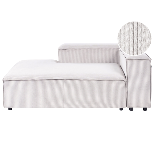Beliani Chaise Longue ARDAL Corduroy Off-White Right Hand