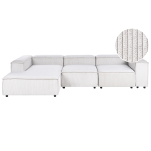 Modular Corner Sofa 4 Seater ARDAL Corduroy Off-White Right Hand