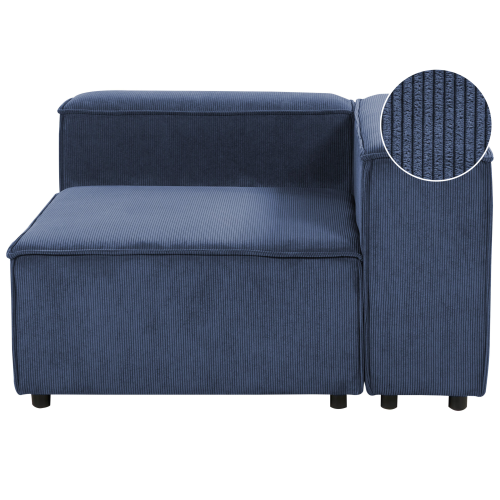 Beliani Corner Seat ARDAL Corduroy Dark Blue Left Hand