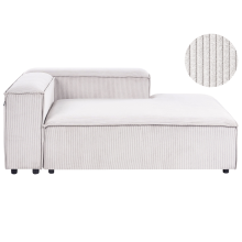 Left-Hand Chaise Longue ARDAL Corduroy Off-White