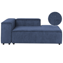 Left-Hand Chaise Longue ARDAL Corduroy Dark Blue