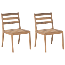 Set of 2 Garden Chairs CHIOGGIA Certified Acacia Wood Light Brown