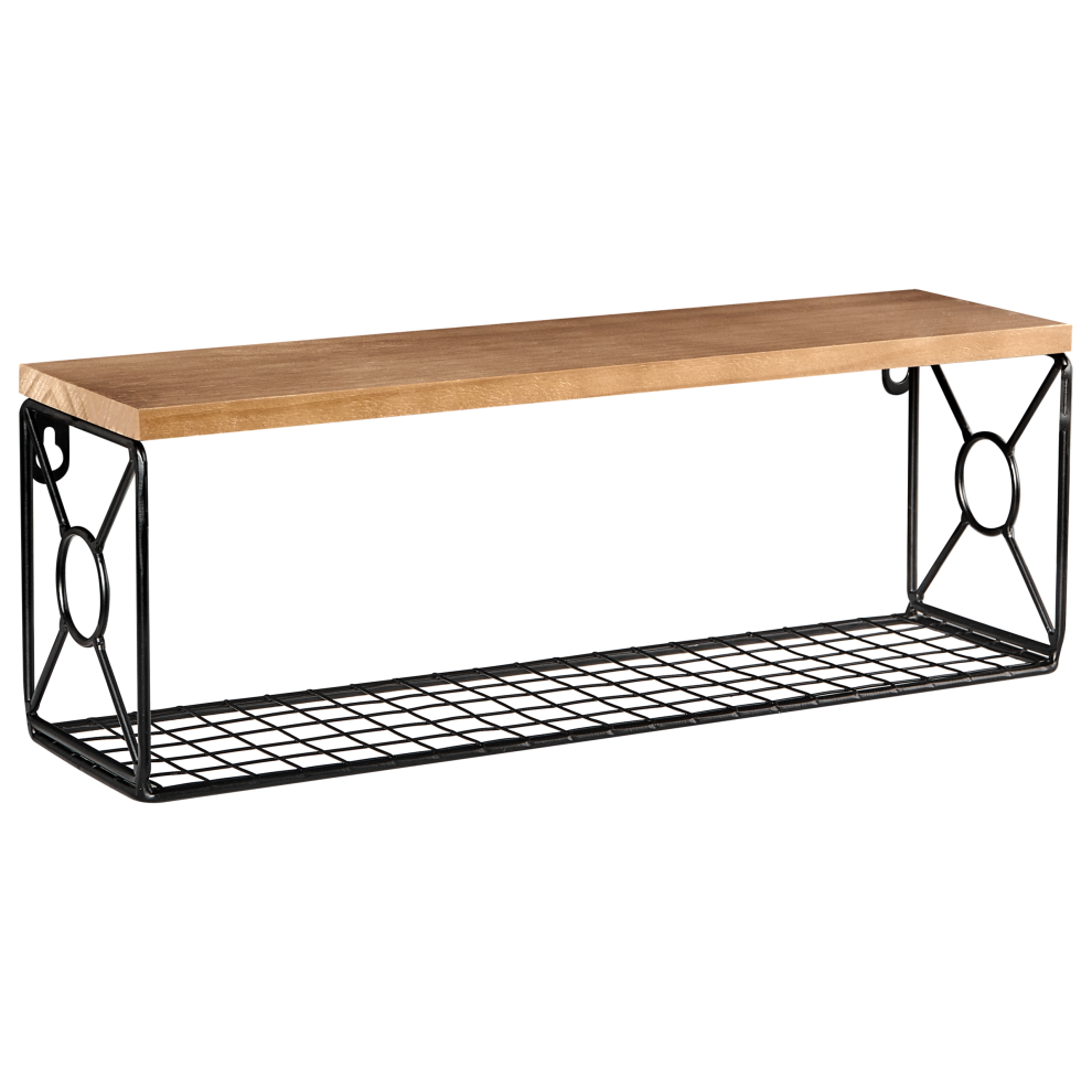 Photos - Football Kit Beliani Wall Shelf COMPRIDA Metal Black