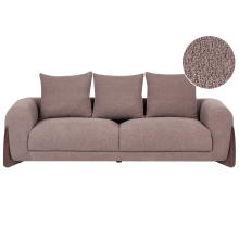 Sofa 3 Seater VINLIDEN Boucle Brown