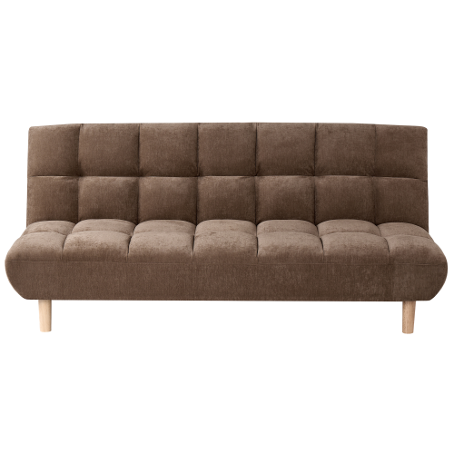 Beliani Sofa Bed 2 Seater RISOR Chenille Brown