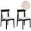 Beliani Set of 2 Dining Chairs ISLE Wood Black/ Beige 1
