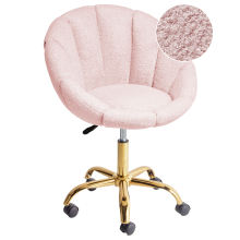 Desk Chair ANNABELLE Boucle Pastel Pink