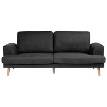 Sofa 3 Seater KILDAL Fabric Black