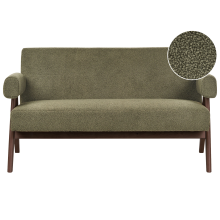 Sofa 2 Seater TAMRE Boucle Green/ Dark Brown