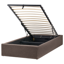 Ottoman Bed without Headboard DINAN Boucle Taupe 90 x 200 cm (EU Single)
