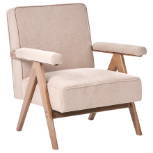 Armchair EVJE Faux Linen Beige