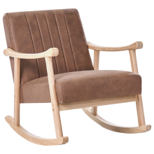 Rocking Chair LEKNES Faux Leather Brown