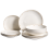 Beliani 12-Piece Dinnerware Set CHAROLI Porcelain White/ Gold 1