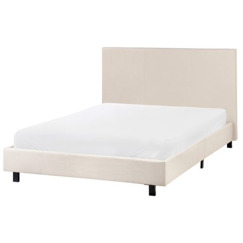 Beliani Bed Fabric ALBI 120 x 200 cm (EU Small Double) Beige