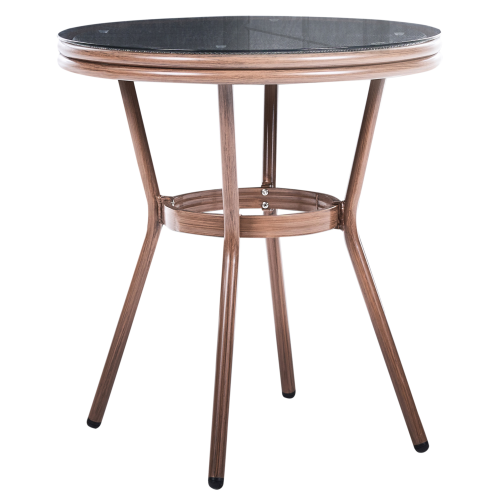 Beliani Bistro Table RIFREDDO 70 cm 70 cm Tempered Glass Grey