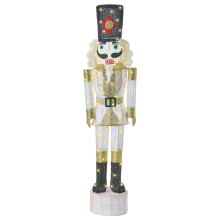 Outdoor Decoration LED STOROVAN 152 cm Nutcracker White/ Gold