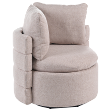 Swivel Armchair RANDERS with Storage Fabric Beige