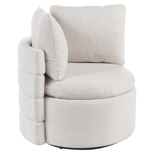 Beliani Swivel Armchair RANDERS with Storage Fabric Off-White