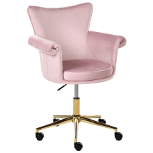 Desk Chair VELENCIA Velvet Pastel Pink