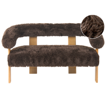 Sofa 2 Seater ILBRO Faux Fur Dark Brown/ Light Brown