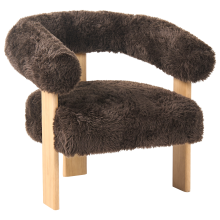 Armchair ILBRO Faux Fur Dark Brown/ Light Brown