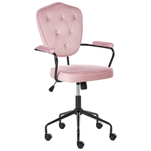 Desk Chair VELISSE Velvet Pastel Pink