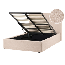 Ottoman Bed VION Boucle Beige 120 x 200 cm (EU Small Double)