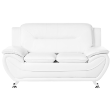 Sofa 2 Seater LEIRA Faux Leather White
