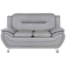 Sofa 2 Seater LEIRA Faux Leather Grey