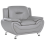 Beliani Armchair LEIRA Faux Leather Grey 1