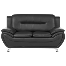Sofa 2 Seater LEIRA Faux Leather Black