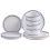 Beliani Set of 12 Dinnerware AMCHUR Porcelain White/ Blue 1