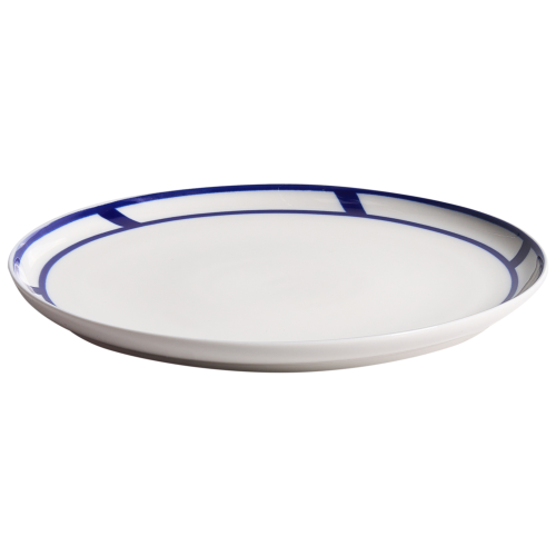 Beliani Set of 12 Dinnerware SHISO Porcelain White/ Blue