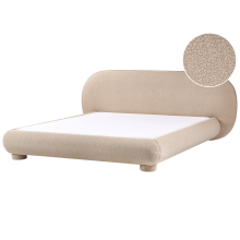 Bed Boucle BAYEL 180 x 200 cm (EU Super King) Taupe