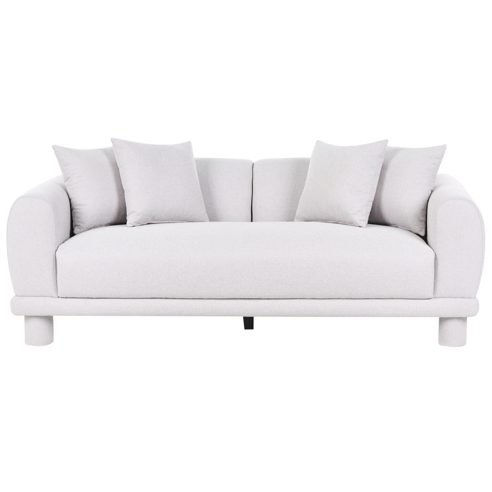 Photos - Football Kit Beliani Sofa 3 Seater PORI Fabric Light Grey 